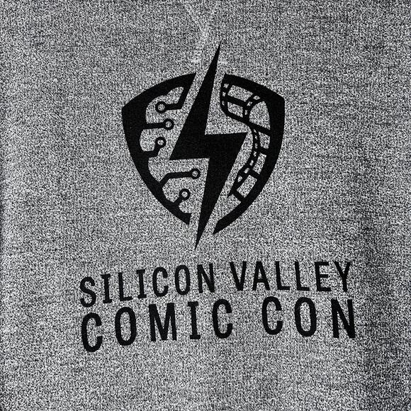 J America XXL Silicon Valley Comic Con Crewneck Sweatshirt Gray Raglan Unisex - Picture 3 of 10